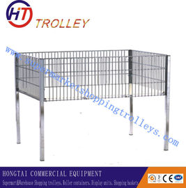 Custom Retangular Metal Wire Dump Bin Display With Four Columns / Removable Shelf