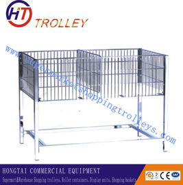 Custom Retangular Metal Wire Dump Bin Display With Four Columns / Removable Shelf