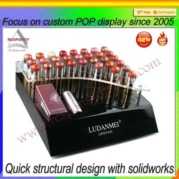 Counter top acrylic cosmetic display stand design for lipstick